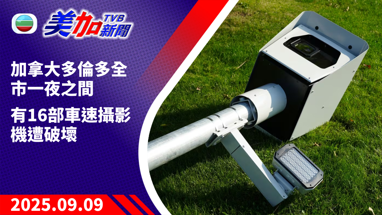 TVB 美加新聞｜加拿大多倫多全市一夜之間 有 16 部車速攝影機遭破壞｜加拿大新聞｜2025 年 9 月 9 日