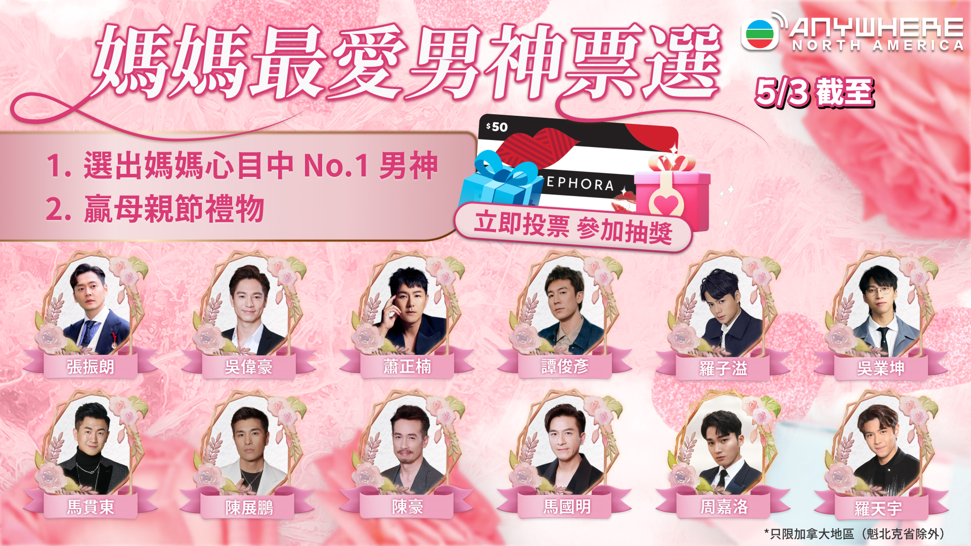 受保護的內容:【加拿大地區限定】《媽媽最愛男神票選》抽獎活動
